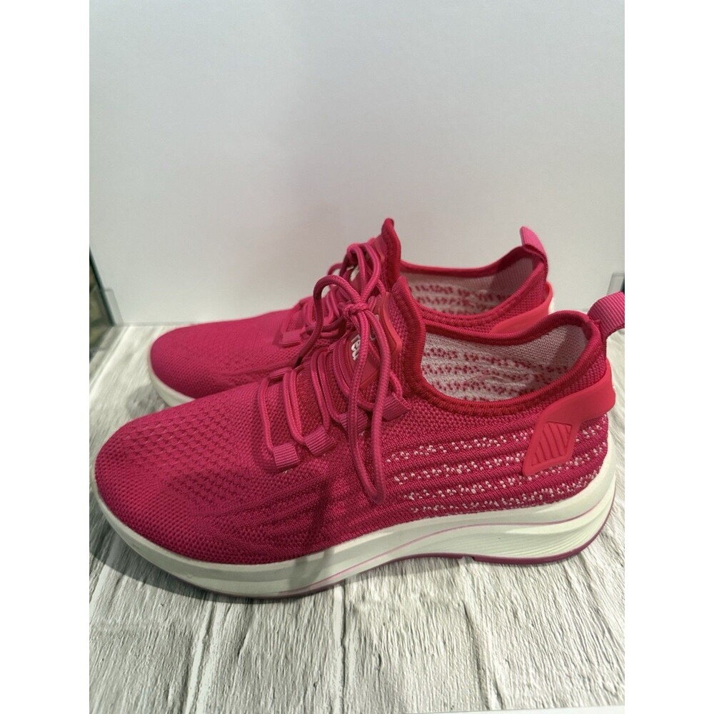Ecko Red Women's 7 Pink Knit Mesh Lace Up Low Top Breathable Athletic Sneakers